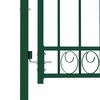 vidaXL Portail de cl&ocirc;ture avec dessus arqu&eacute; Acier 100x125 cm Vert