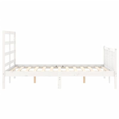 vidaXL Cadre de lit sans matelas blanc bois de pin massif