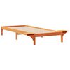 vidaXL Cadre de lit avec tables de chevet Brun cire 90 x 220 cm