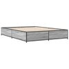 vidaXL Cadre de lit sans matelas sonoma gris 135x190 cm