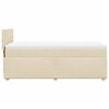 vidaXL Sommier &agrave; lattes de lit avec matelas Cr&egrave;me 80x200 cm Tissu