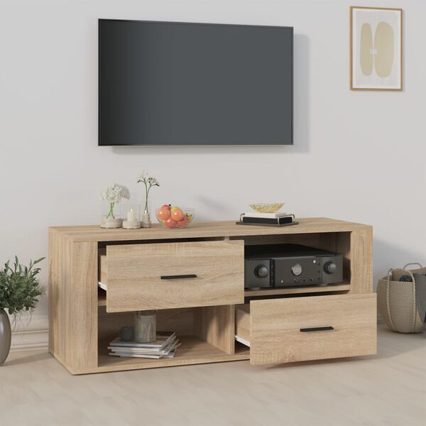 vidaXL Meuble TV Ch&ecirc;ne sonoma 100x35x40 cm Bois d'ing&eacute;nierie
