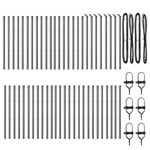 vidaXL Poteau de cl&ocirc;ture. 52 pcs Gris 3,2 x 3,2 x 100 cm