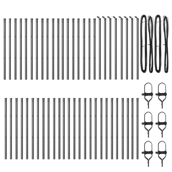 vidaXL Poteau de clôture. 52 pcs Gris 3,2 x 3,2 x 100 cm