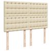 vidaXL Sommier &agrave; lattes de lit avec matelas Cr&egrave;me 160x200 cm Tissu