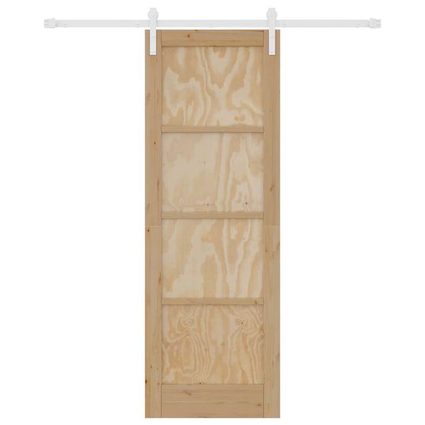 vidaXL Porte coulissante Marron 73,5 x 211 cm Pin massif