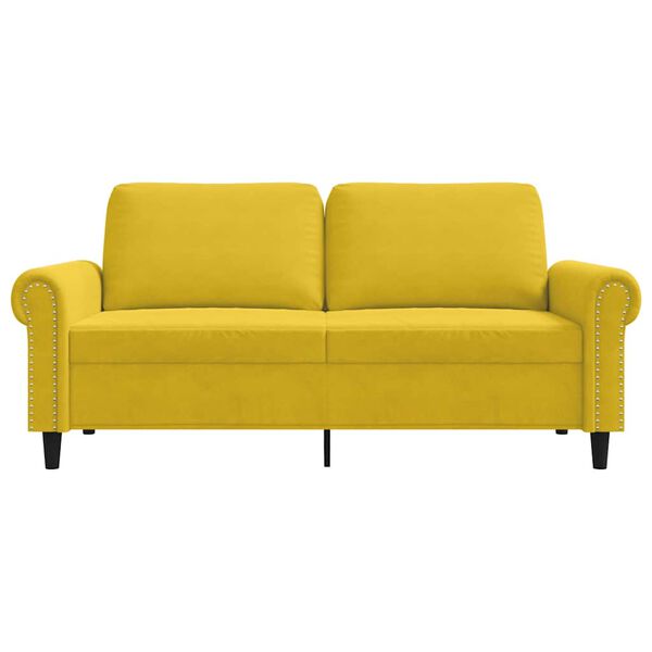 vidaXL Canap&eacute; &agrave; 2 places Jaune 140 cm Velours