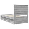 vidaXL Cadre de lit avec tiroir Gris Sonoma 75 x 190 cm Pin massif
