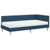 vidaXL Cadre de lit d'angle avec matelas Autre 2 pcs Bleu tissu