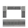vidaXL Ensemble de meubles TV muraux 6pcs et lumi&egrave;res LED sonoma gris