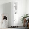vidaXL Buffet haut Blanc brillant 34,5x34x180 cm Bois d'ing&eacute;nierie