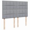 vidaXL Sommier &agrave; lattes de lit avec matelas Gris clair 140x190cm Tissu