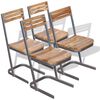 vidaXL Chaises &agrave; manger lot de 4 bois de teck massif