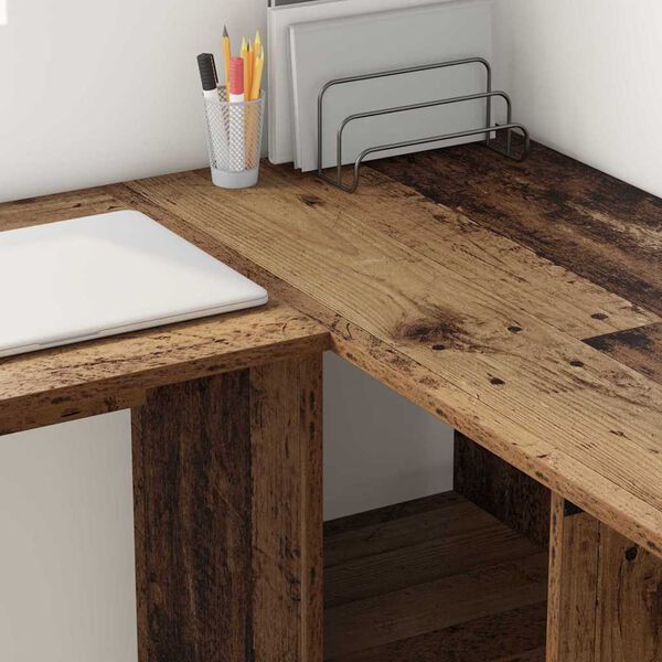 vidaXL Bureau Bois Ancien 142 x 102 x 73 cm Bois d'ingénierie