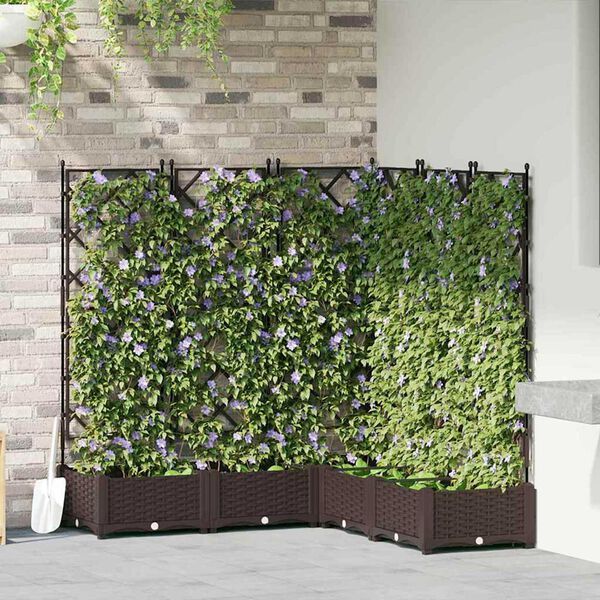 vidaXL Cache-pot de jardin 5 pcs Marron 120 x 120 x 125,5 cm Acier