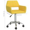 vidaXL Chaise pivotante de salle &agrave; manger Jaune Tissu