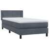 vidaXL Sommier &agrave; lattes de lit et matelas gris fonc&eacute; 100x220cm velours
