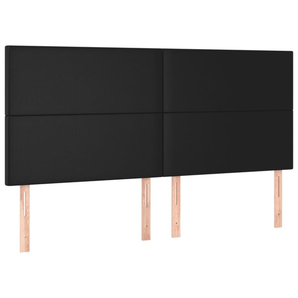 vidaXL T&ecirc;te de lit &agrave; LED Noir 200x5x118/128 cm Similicuir