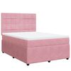 vidaXL Sommier &agrave; lattes de lit avec matelas Rose 140x200 cm Velours