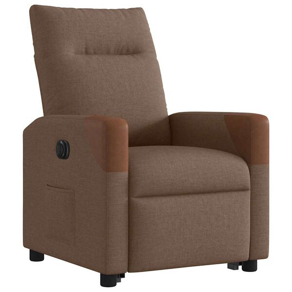 vidaXL Fauteuil inclinable &eacute;lectrique marron tissu