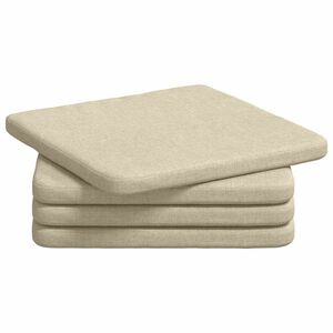 vidaXL Coussins de si&egrave;ge 4 pcs Cr&egrave;me 40 x 40 x 3 cm tissu