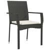 vidaXL Ensemble &agrave; manger de jardin coussins 5pcs Noir R&eacute;sine tress&eacute;e