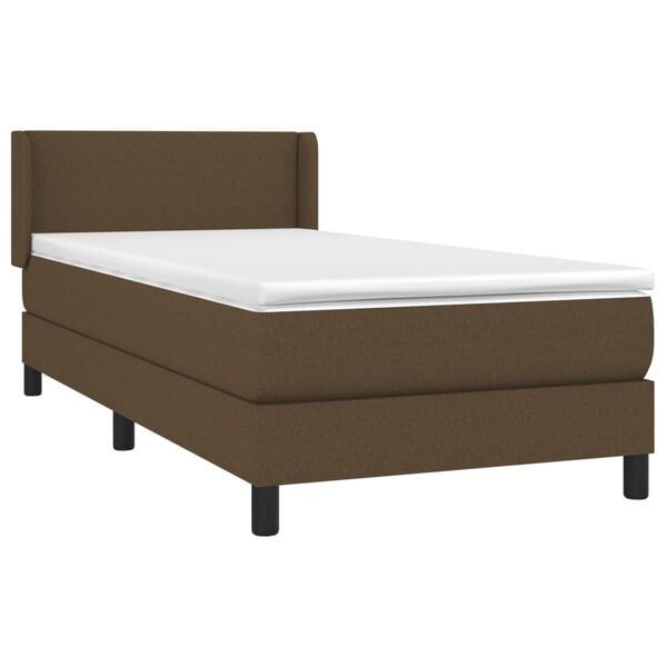 vidaXL Sommier &agrave; lattes de lit avec matelas Marron fonc&eacute; 80x200 cm