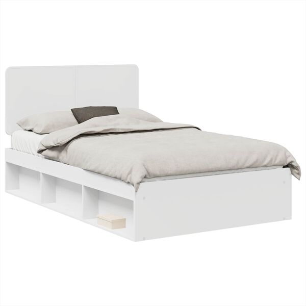vidaXL Cadre de lit Blanc 120 x 190 cm Bois de pin massif