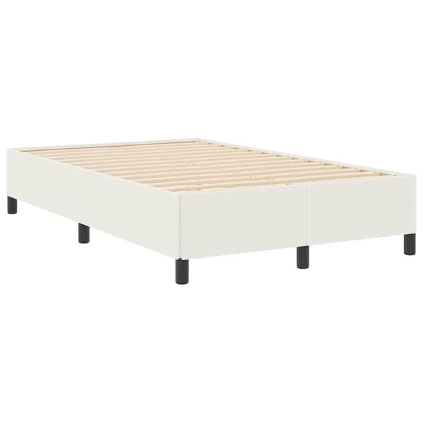 vidaXL Lit &agrave; ressorts Cr&egrave;me 120 x 200 cm Tissu en velours c&ocirc;tel&eacute;