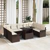 vidaXL Ensemble de canap&eacute; de jardin 10 pcs Marron Poly rotin