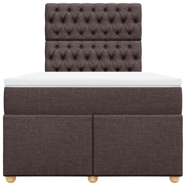 vidaXL Sommier &agrave; lattes de lit avec matelas Marron fonc&eacute; 120x200 cm