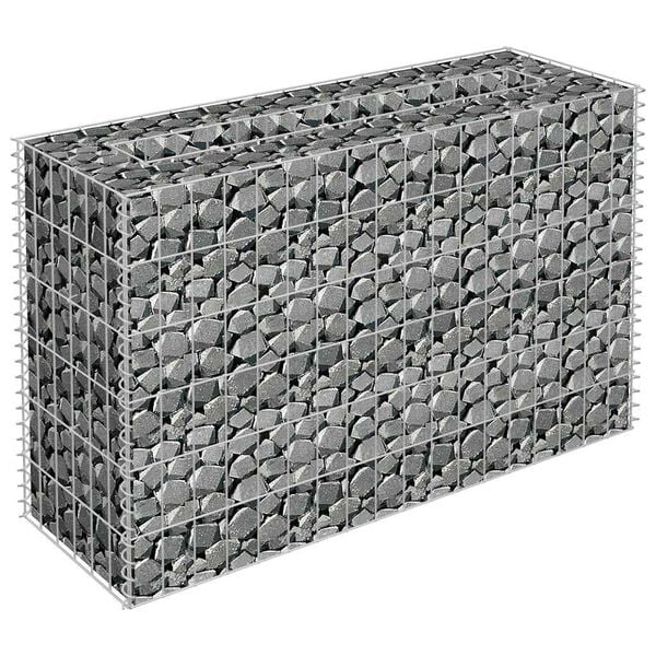 vidaXL Lit sur&eacute;lev&eacute; &agrave; gabion Acier galvanis&eacute; 90x30x60 cm