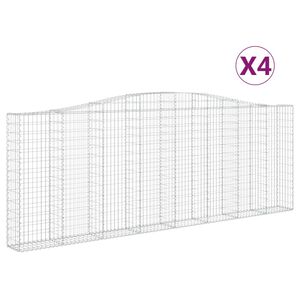 vidaXL Paniers &agrave; gabions arqu&eacute;s 4 pcs 400x30x140/160 cm Fer galvanis&eacute;