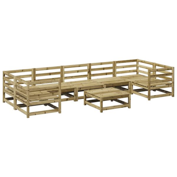 vidaXL Salon de jardin 8 pcs bois de pin impr&eacute;gn&eacute;