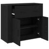 vidaXL Buffet avec tiroir Ch&ecirc;ne noir 80 x 33 x 70 cm Bois d'ing&eacute;nierie