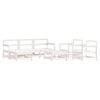 vidaXL Salon de jardin 7 pcs Blanc Bois de pin massif