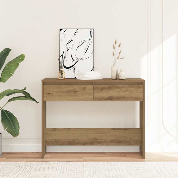 vidaXL Table console ch&ecirc;ne artisanal 100x35x76,5 cm bois d'ing&eacute;nierie
