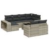 vidaXL Salon de jardin 11 pcs avec coussins gris clair r&eacute;sine tress&eacute;e