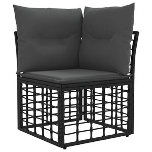 vidaXL Unit&eacute; de canap&eacute; d'angle modulable pour ext&eacute;rieur Noir polyrotin