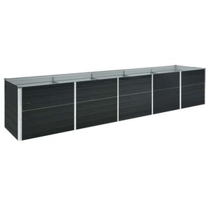 vidaXL Lit sur&eacute;lev&eacute; de jardin Acier galvanis&eacute; 400x80x45 cm Anthracite