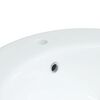 vidaXL &Eacute;vier de salle de bain blanc 52x46x20 cm ovale c&eacute;ramique