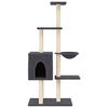 vidaXL Arbre &agrave; chat avec griffoirs en sisal Gris fonc&eacute; 145 cm