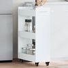 vidaXL Armoire avec roues blanc 60x22x79 cm bois d'ing&eacute;nierie