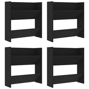 vidaXL Armoires &agrave; chaussures murales 4 pcs noir bois d'ing&eacute;nierie