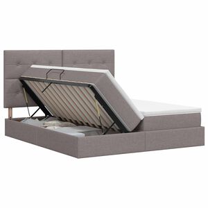 vidaXL Lit de Rangement avec t&ecirc;te de lit Taupe 180 x 200 cm Tissu