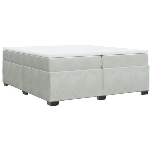 vidaXL Sommier &agrave; lattes de lit et matelas Gris clair 200x200cm Velours