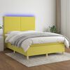 vidaXL Sommier &agrave; lattes de lit et matelas et LED Vert 140x200 cm Tissu