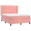 vidaXL Sommier &agrave; lattes de lit avec matelas Rose 140x200 cm Velours