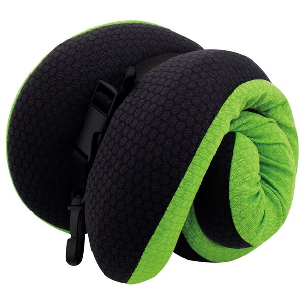 Travelsafe Oreiller de voyage pliable mousse &agrave; m&eacute;moire Vert et noir