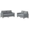 vidaXL Ensemble de canap&eacute;s 2 pcs avec coussins Gris clair Tissu